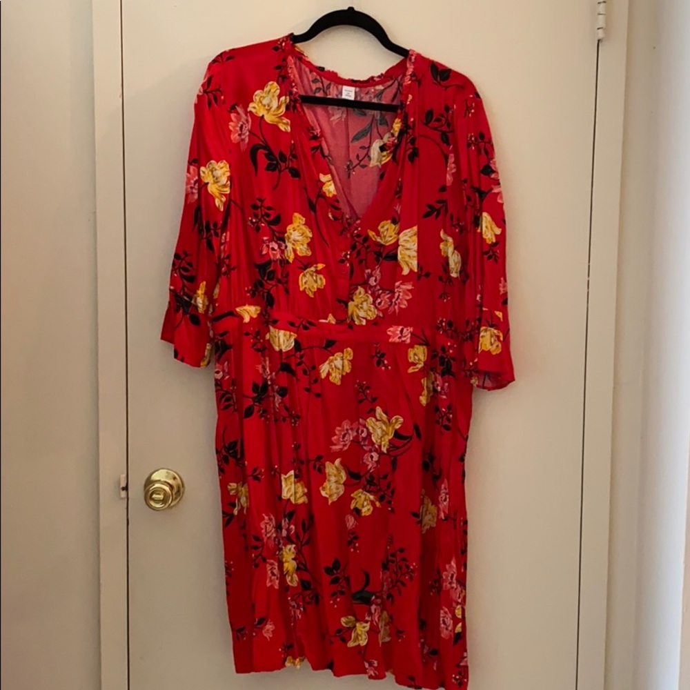 Red floral Old Navy dress